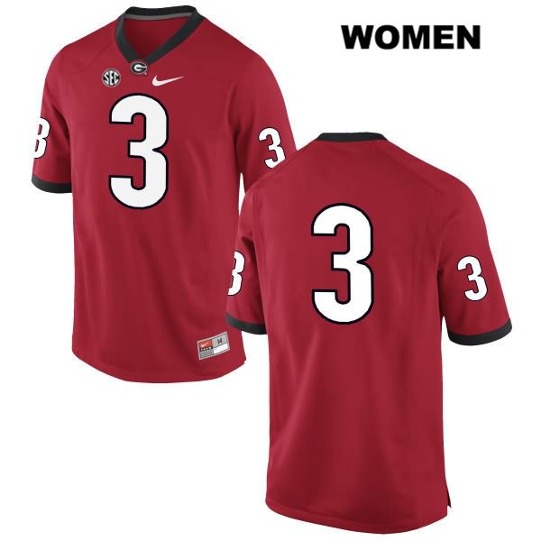 Georgia Bulldogs Women's Tyler Simmons #3 NCAA No Name Authentic Red Nike Stitched College Football Jersey MUD6656PF